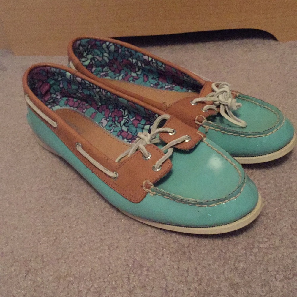 Turquoise Sperry Shoes - Picture 2 of 5